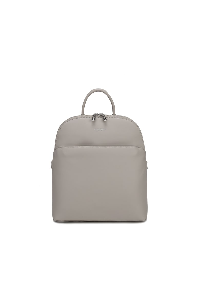 Rucsac de piele ecologica cu buzunar frontal Silvana Ultra - Maro taupe