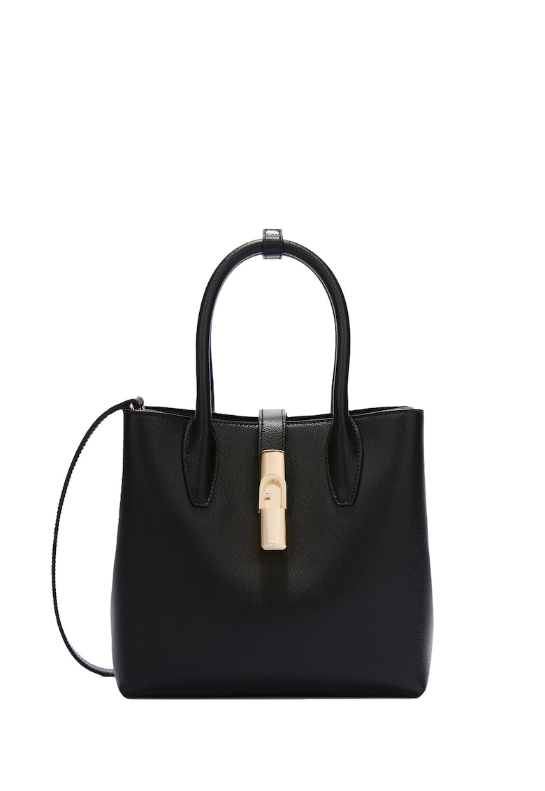 Geanta de piele cu bareta de umar Elara Chic - Negru