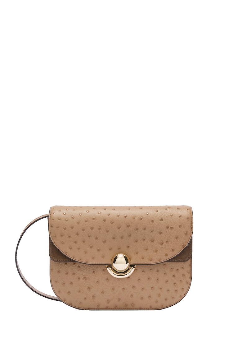 Geanta crossbody din piele cu model Celeste Pro - Maro taupe
