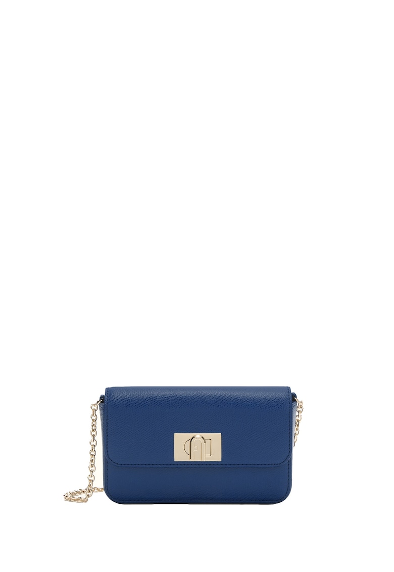 Geanta crossbody din piele Lumina - Albastru denim