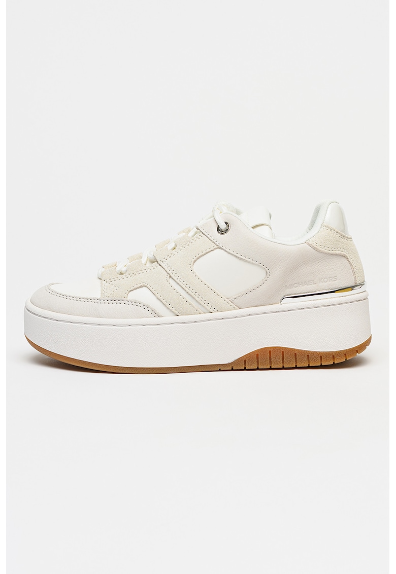 Pantofi sport low-cut din piele ecologica - Alb/Gri deschis