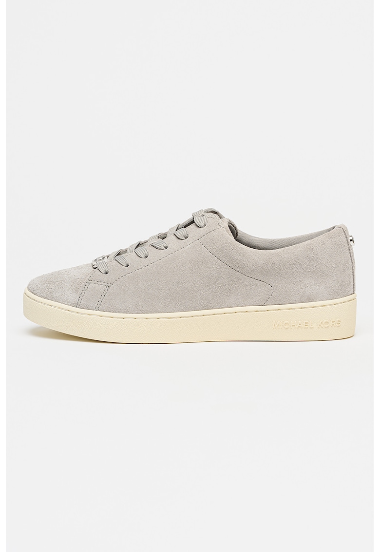 Pantofi sport low-cut Keaton din piele intoarsa - Gri cenusiu