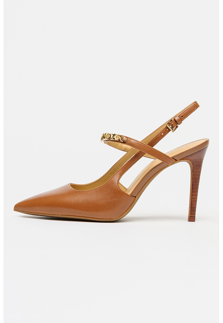 Pantofi din piele cu toc inalt Dina Flex - Caramel