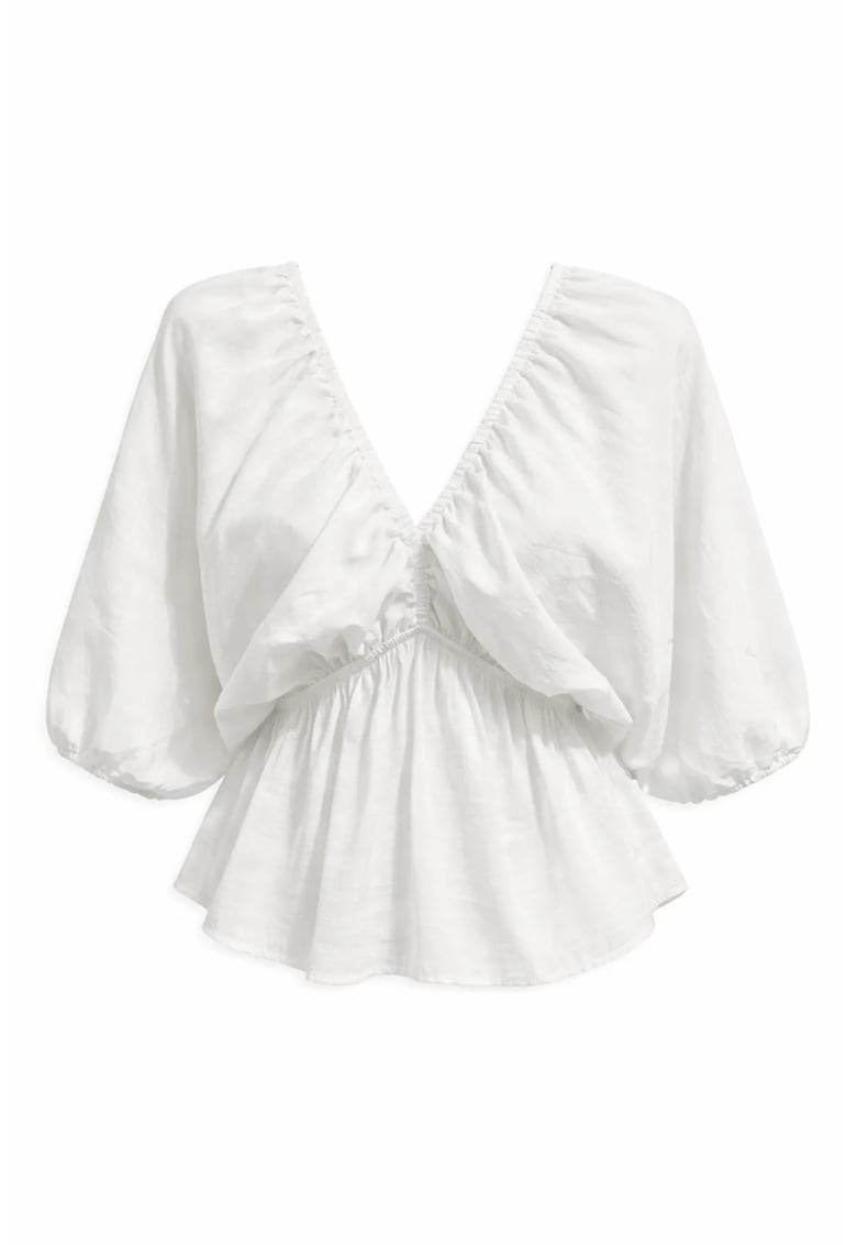 Bluza dama - Decolteu in V - Alb