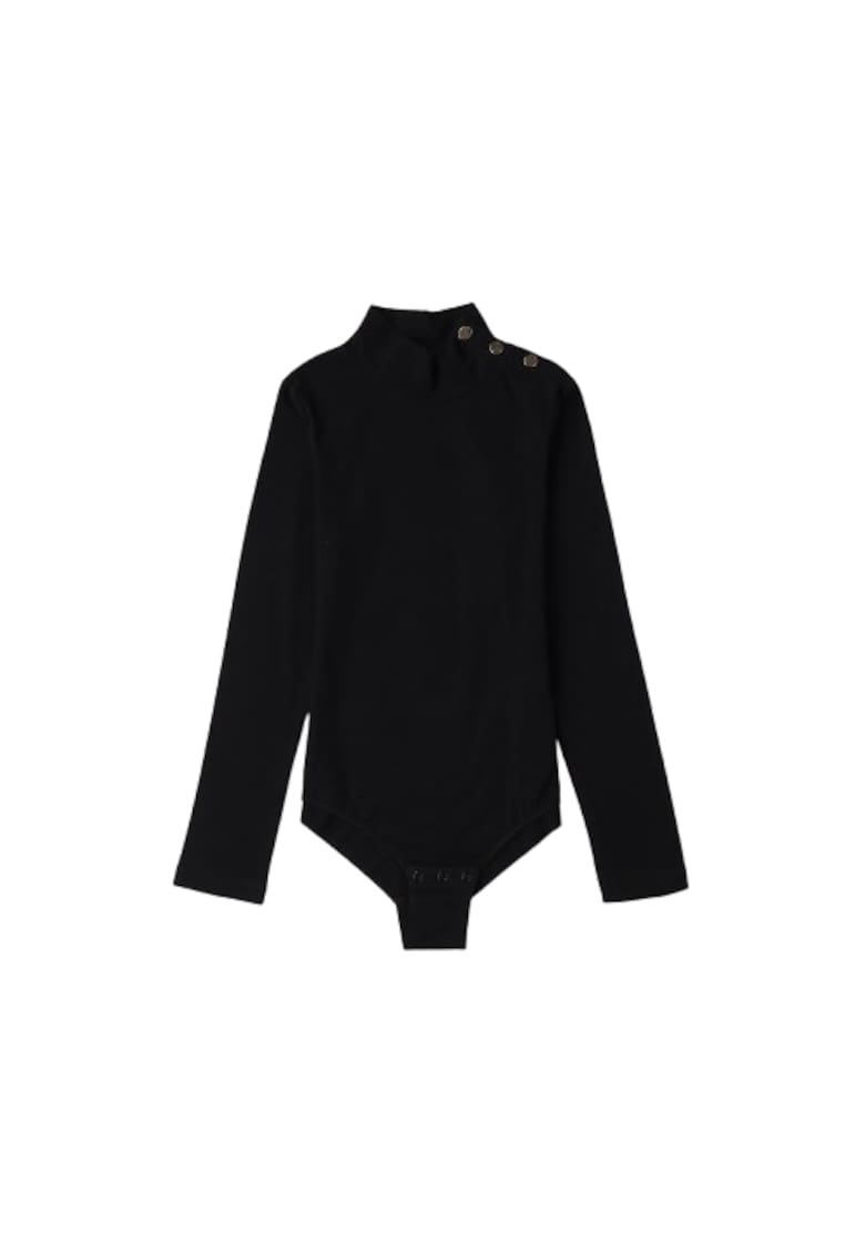 Body iDO din Bumbac Elastic Peach-Touch cu Nasturi Aurii