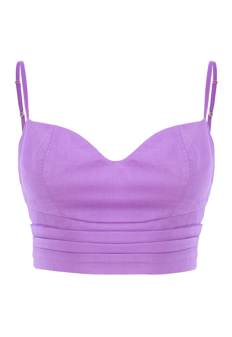 Top corset de matase cu bretele - Lila