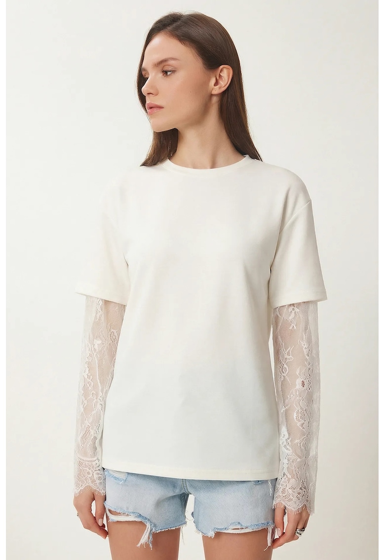 Tricou dama - Happiness Istanbul - supradimensionat - piatra naturala - bumbac/elastan