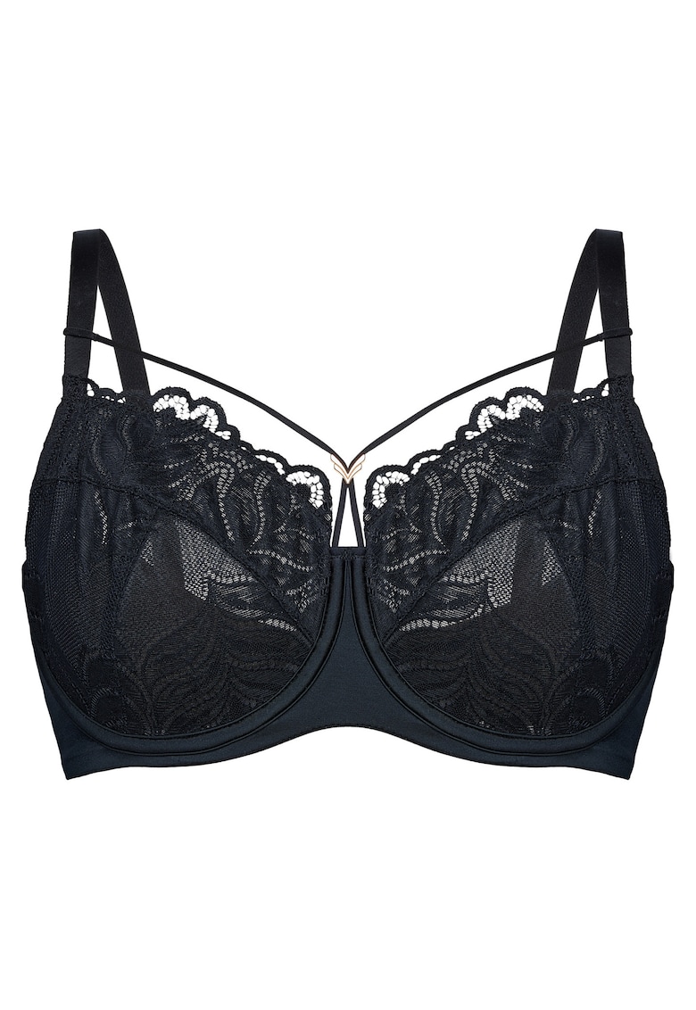 Sutien moale dama Floral Aurora - Negru