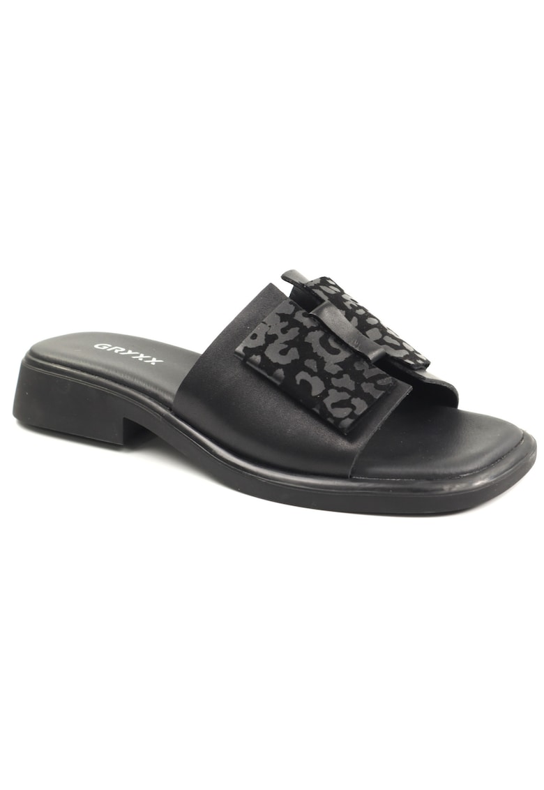 Papuci dama piele naturala H36A038 9A 01 N - Negru