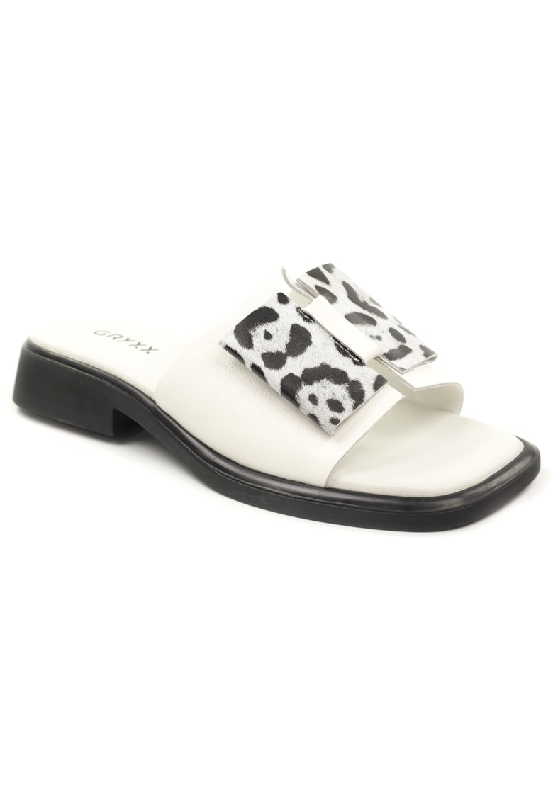 Papuci dama piele naturala H36A038 9B 13 N - Alb