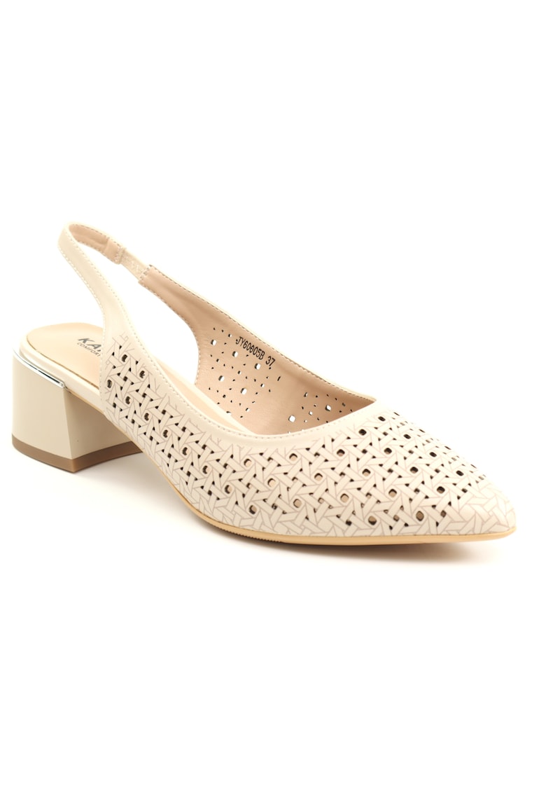Pantofi dama decupati piele naturala JYJY60005B 02 N - Bej