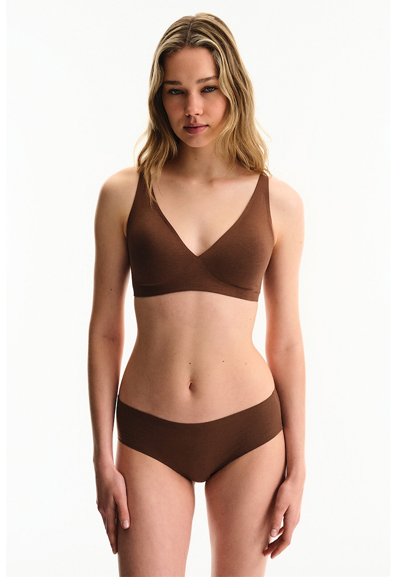 Sutien cu bureti detasabili Decollete - Maro -
