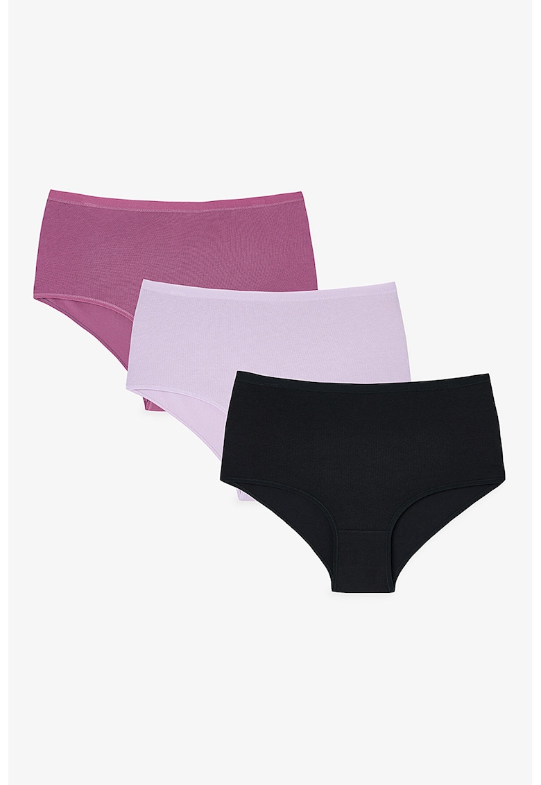 Set de chiloti hipster din amestec de bumbac - 3 perechi - Multicolor