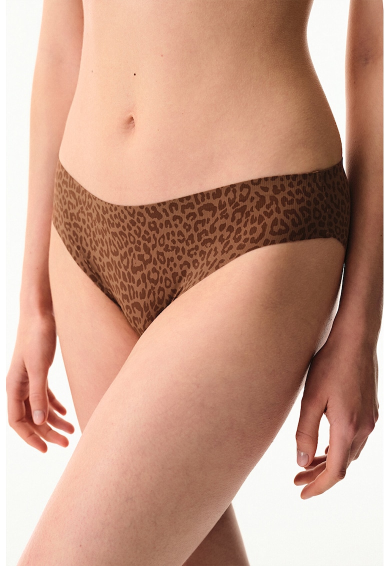 Chiloti cu animal print - fara cusaturi - Bej