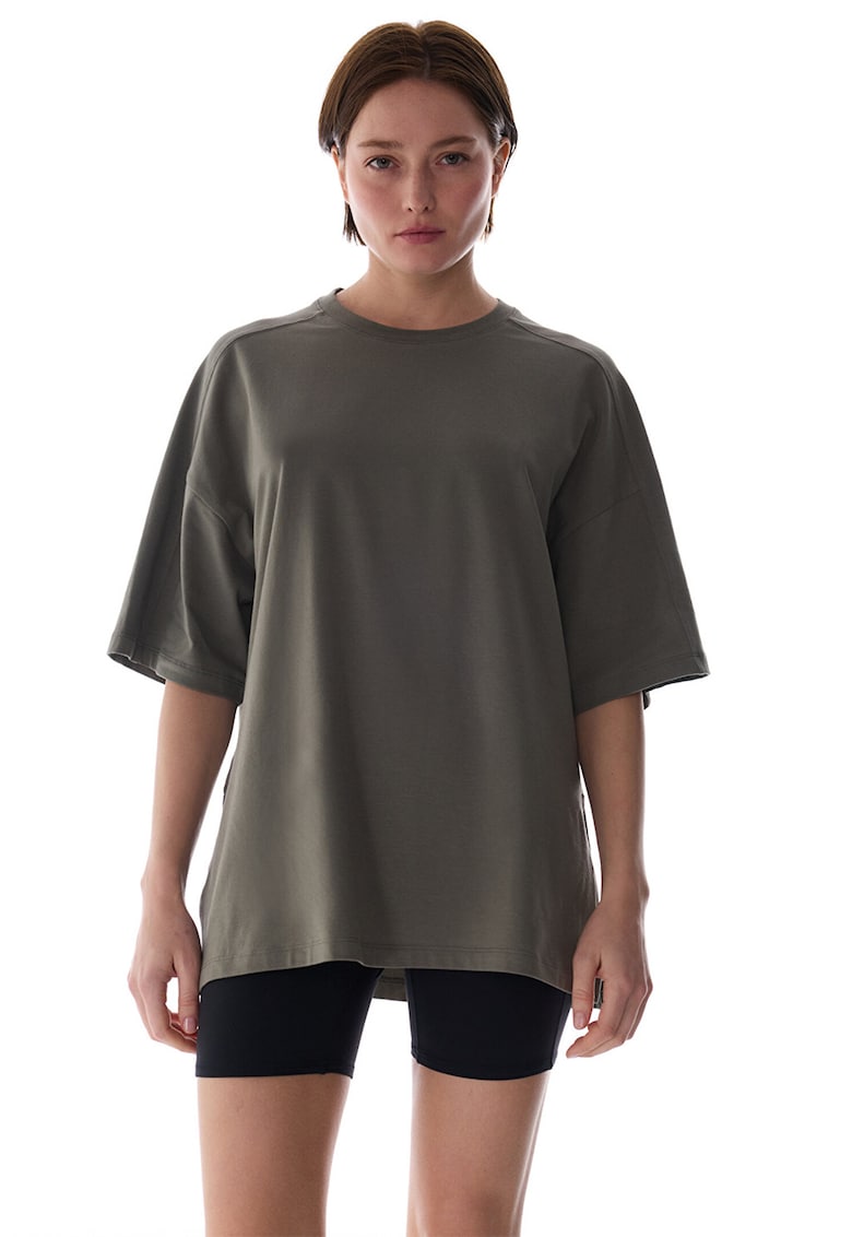 Tricou supradimensionat cu slituri laterale - Gri inchis -