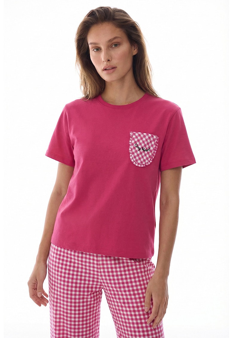 Pijama regular-fit din bumbac - Roz aprins/Roz pastel