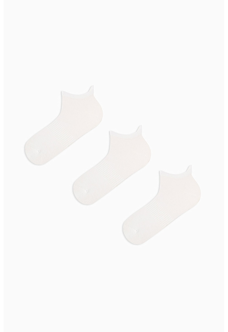 Set de sosete foarte scurte cu model uni - 3 perechi - Alb fildes -