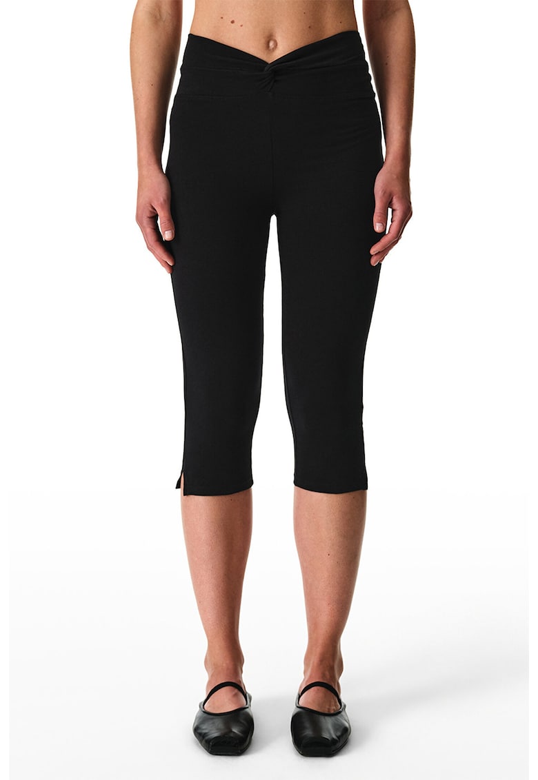 Colanti capri cu slituri mici laterale - Negru