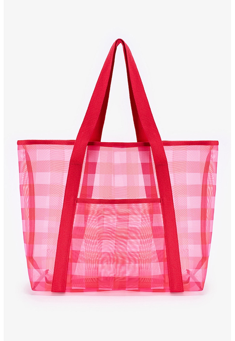 Geanta tote semi-transparenta - Rosu aprins