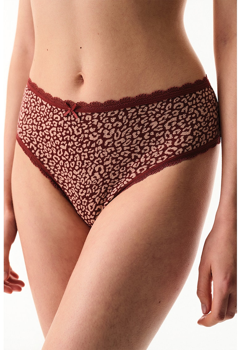 Chiloti cu animal print - Rosu inchis