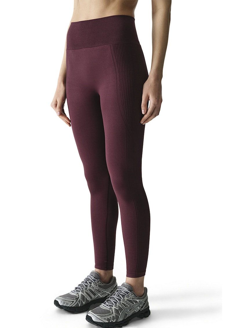Colanti cu talie inalta si garnituri striate - Violet tyrian -