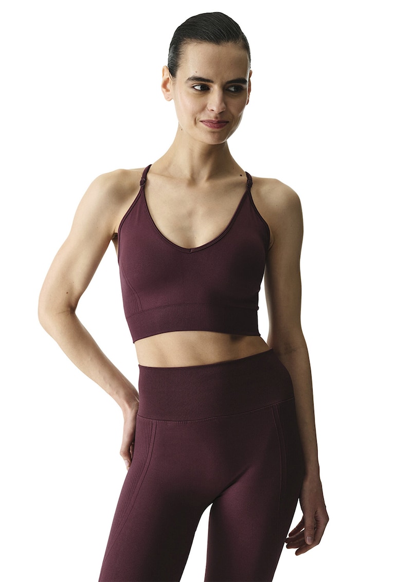 Bustiera cu decolteu in V - pentru fitness - Violet tyrian -
