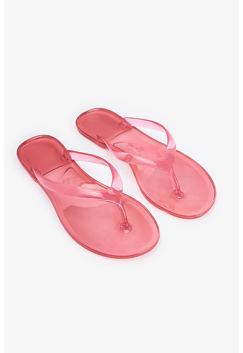 Papuci flip-flop cu model uni - Rosu pastelat -