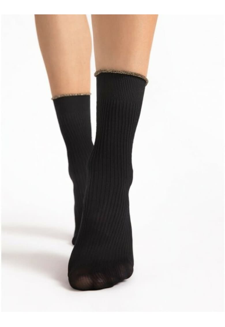 Sosete microfibra negre cu fir metalizat Sassy 40 den - Negru