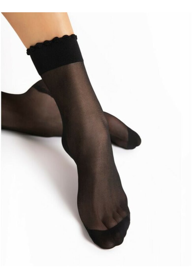 Sosete lycra negre cu talpa intarita si efect de masaj Pico Massage 20 den - Negru