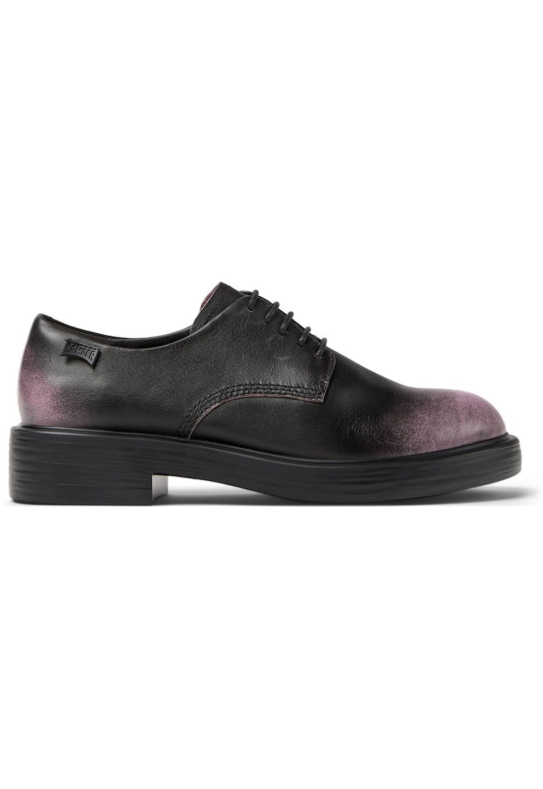 Pantofi derby de piele Dean - Roz deschis/Negru stins