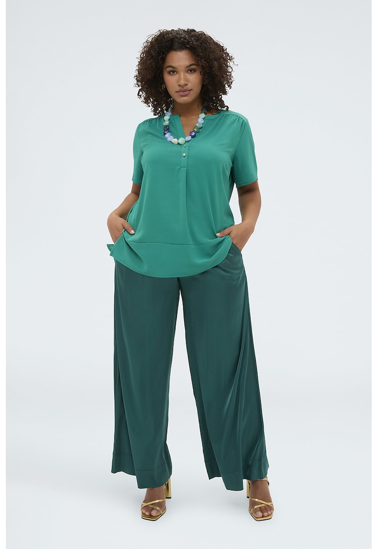 Bluza-tunica din amestec de lyocell - Verde persan
