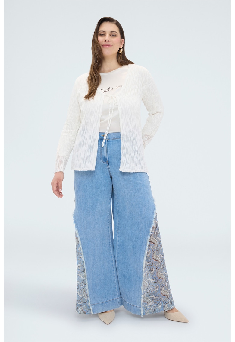 Cardigan tricotat cu sireturi - Alb