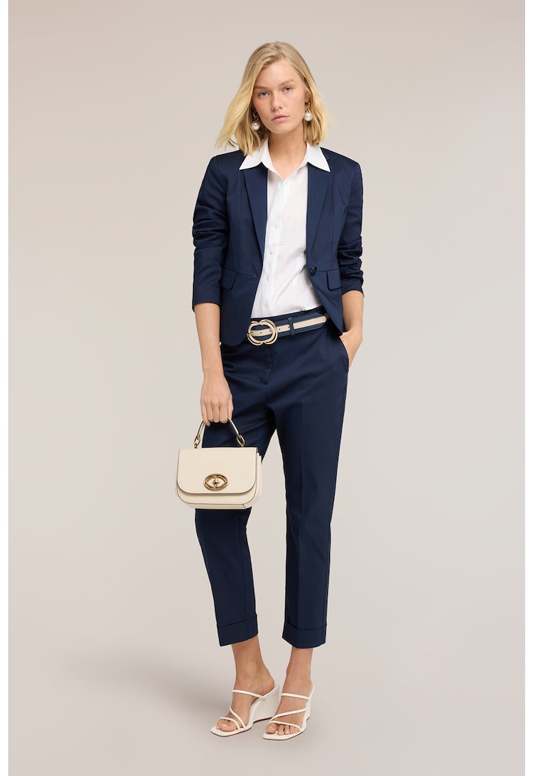 Sacou crop din amestec de bumbac - Bleumarin