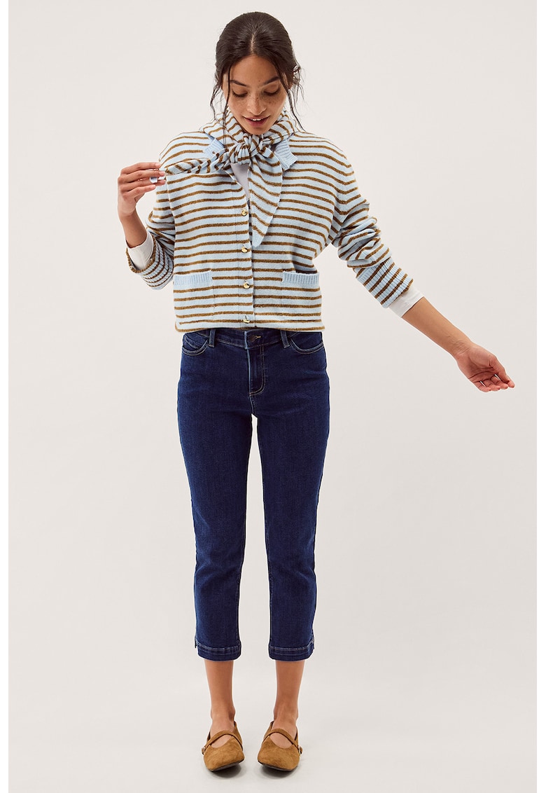 Blugi slim fit crop - Bleumarin