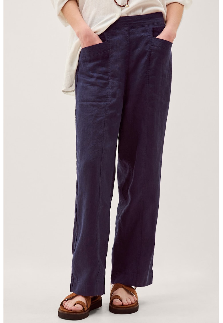 Pantaloni de in cu buzunare laterale - Bleumarin
