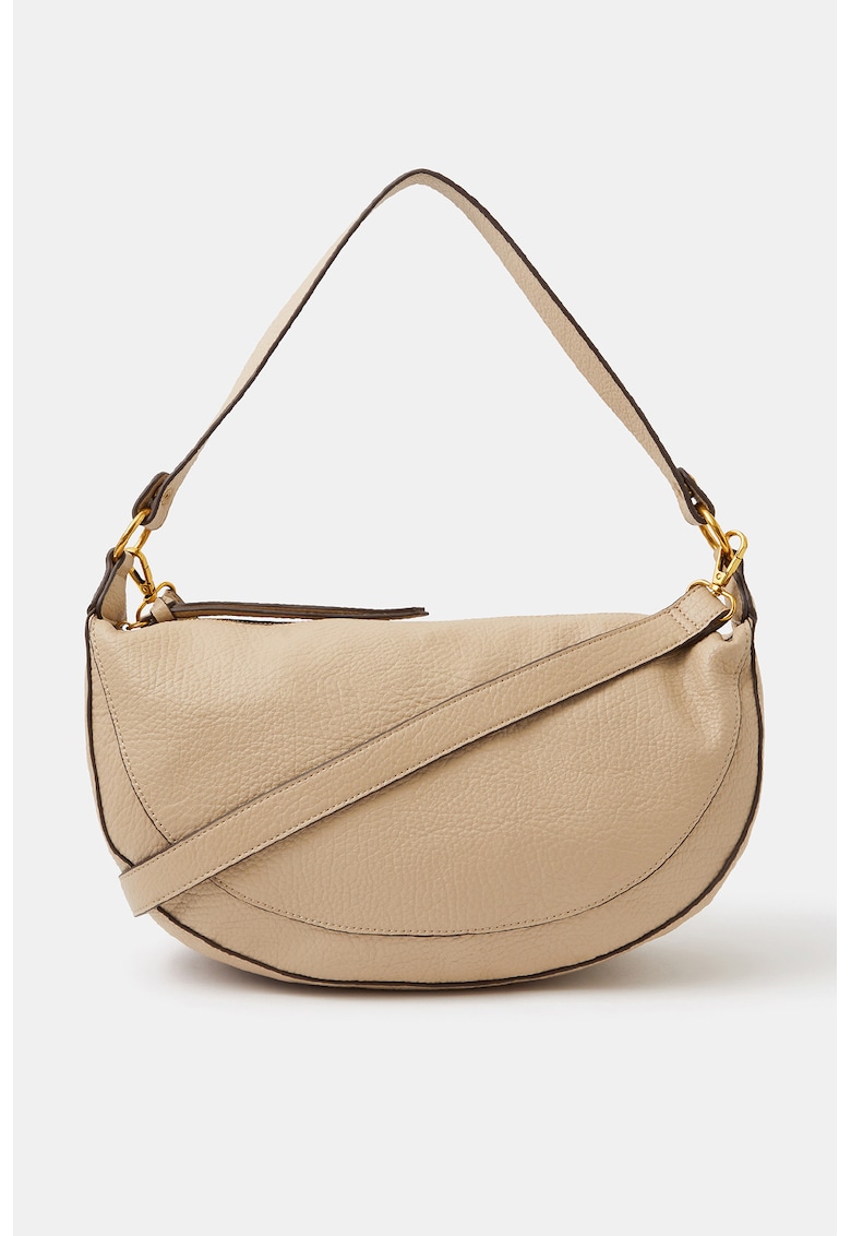 Geanta crossbody de piele ecologica cu aspect in degrade - Maro nisip