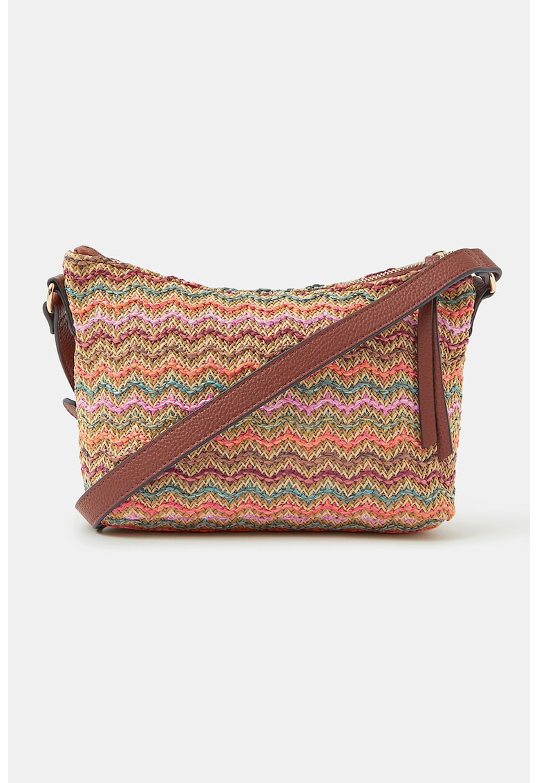 Geamta crossbody in dungi din rafie - Multicolor