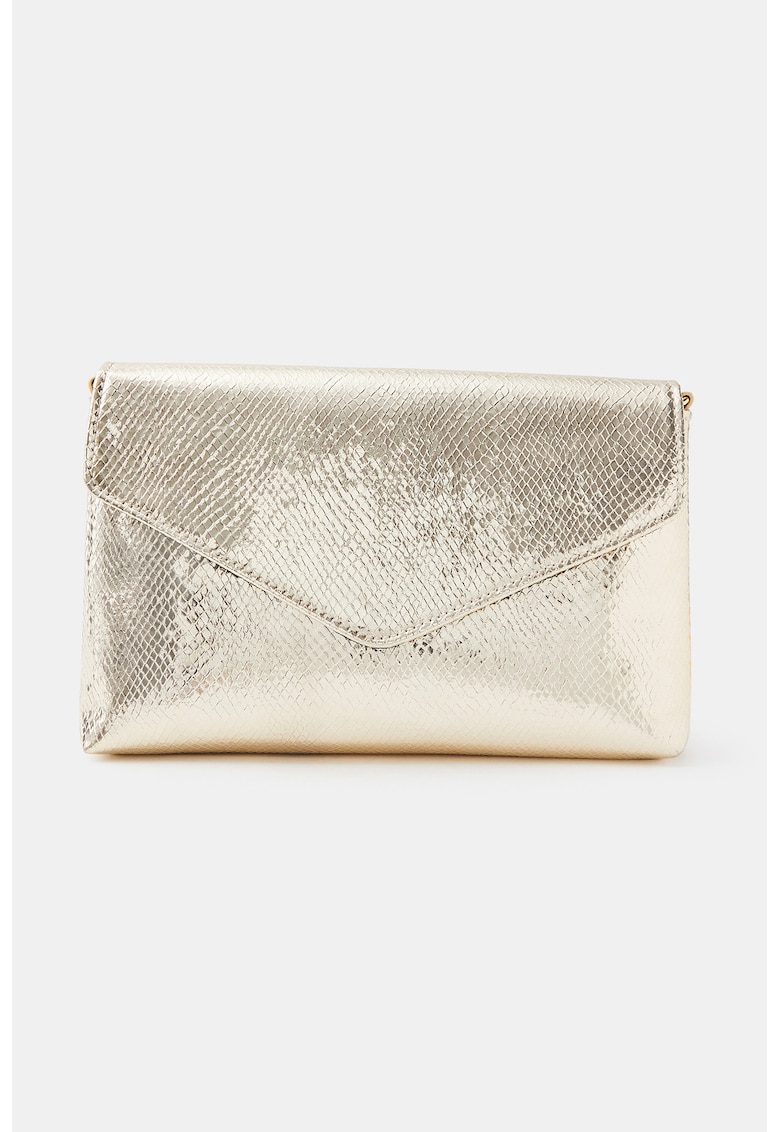 Geanta crossbody cu aspect piele de sarpe Envelope - Auriu