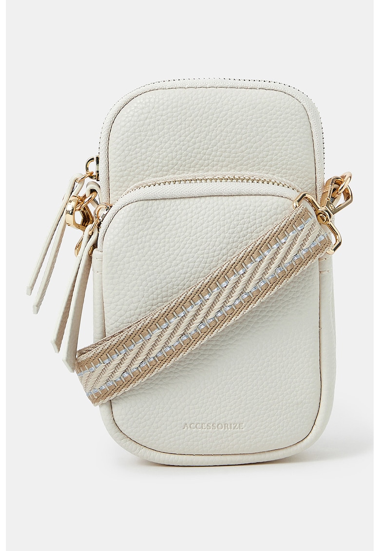 Geanta crossbody pentru telefon din piele ecologica - Crem