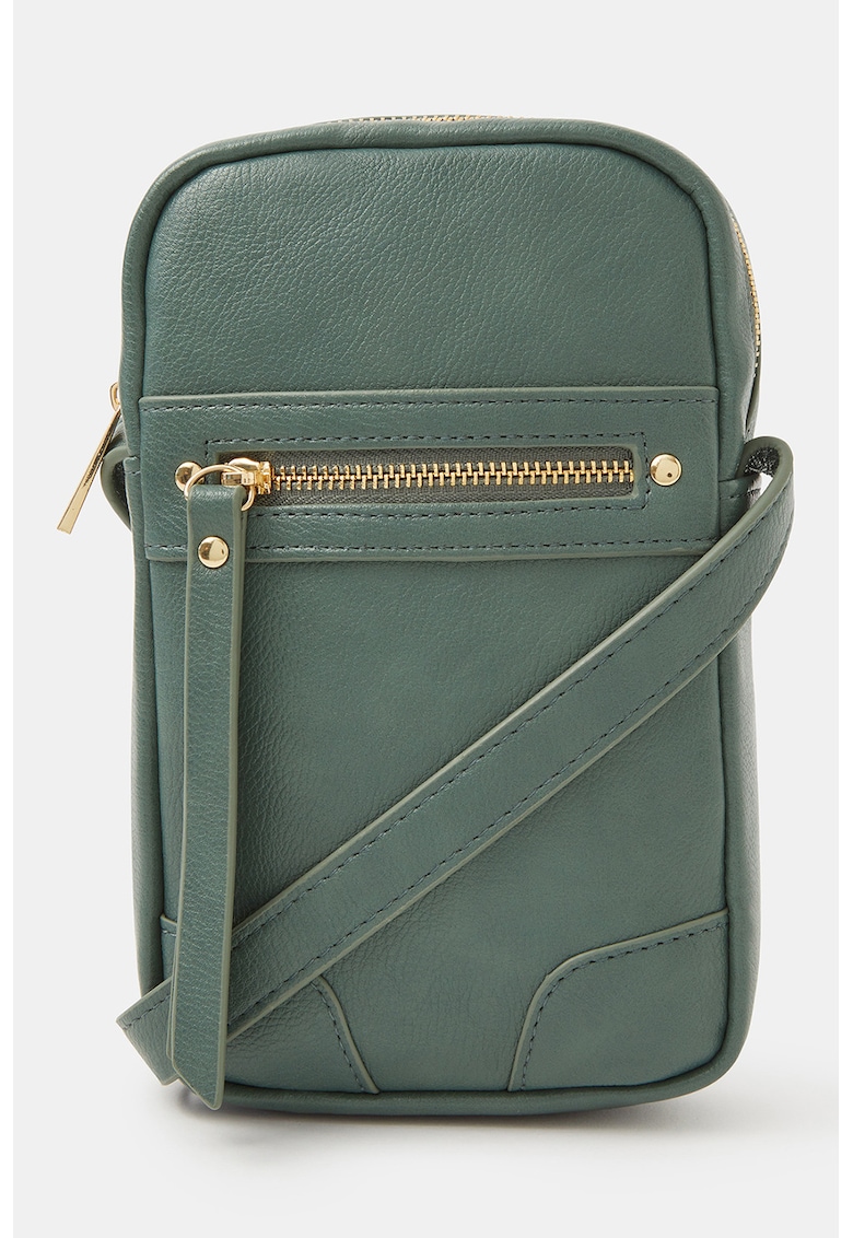 Geanta crossbody din piele ecologica - Verde masliniu inchis