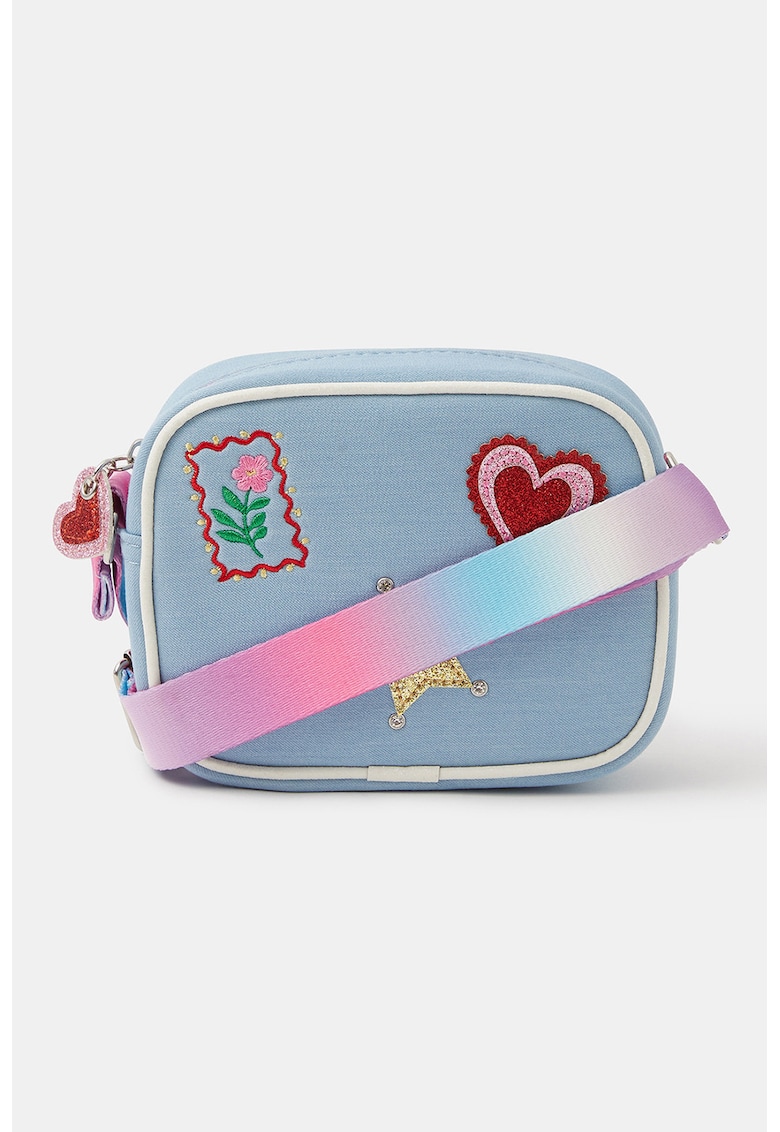 Geanta crossbody cu design - Albastru pastel