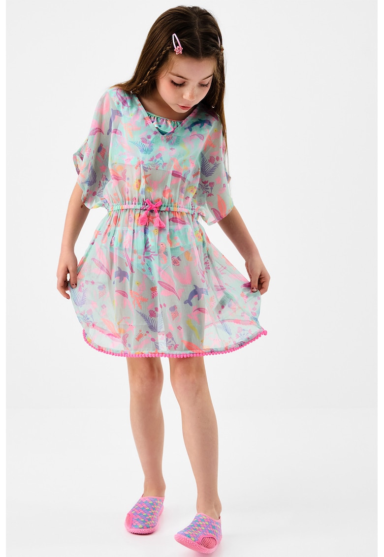 Rochie de plaja cu decolteu in V - Multicolor