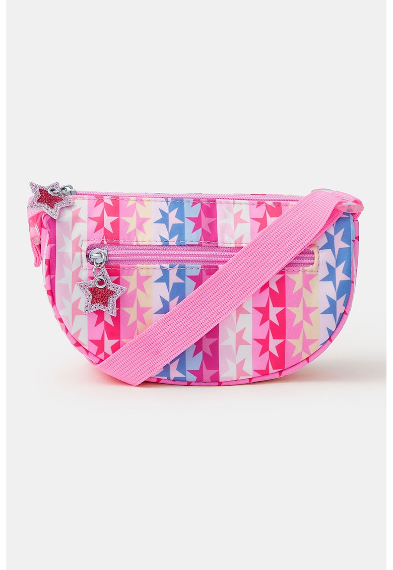Geanta crossbody cu imprimeu stea - Roz/Albastru