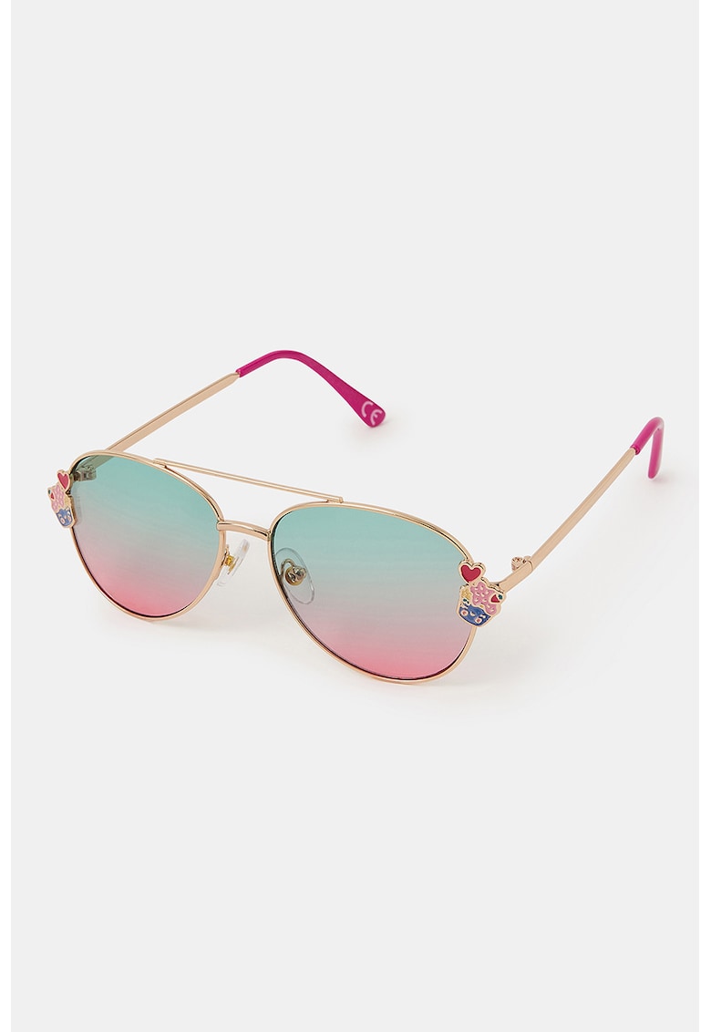 Ochelari de soare aviator cu lentile degrade - Auriu/Roz