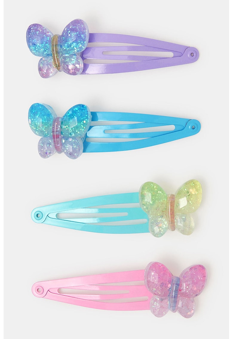 Set de clame de par - 4 piese - Albastru pastel/Roz deschis