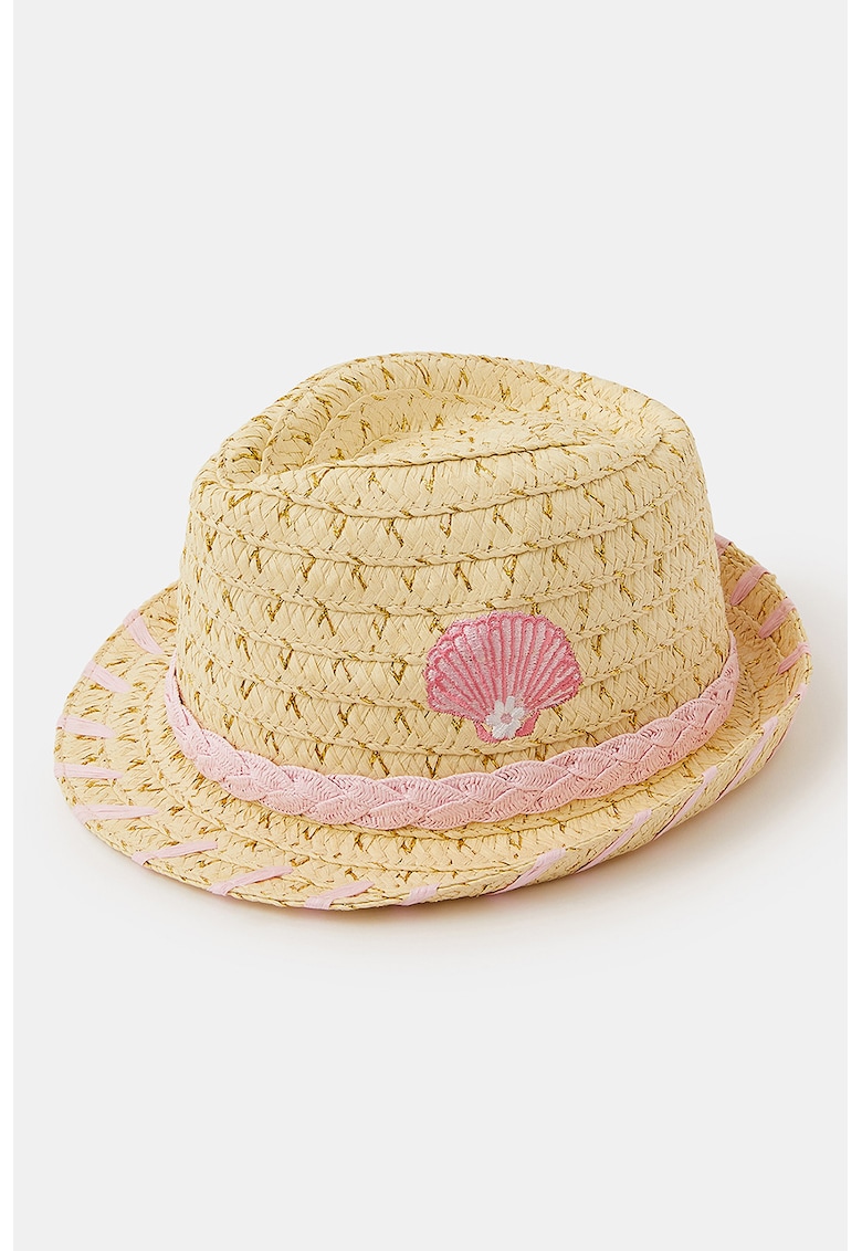 Palarie din paie Trilby - Bej deschis