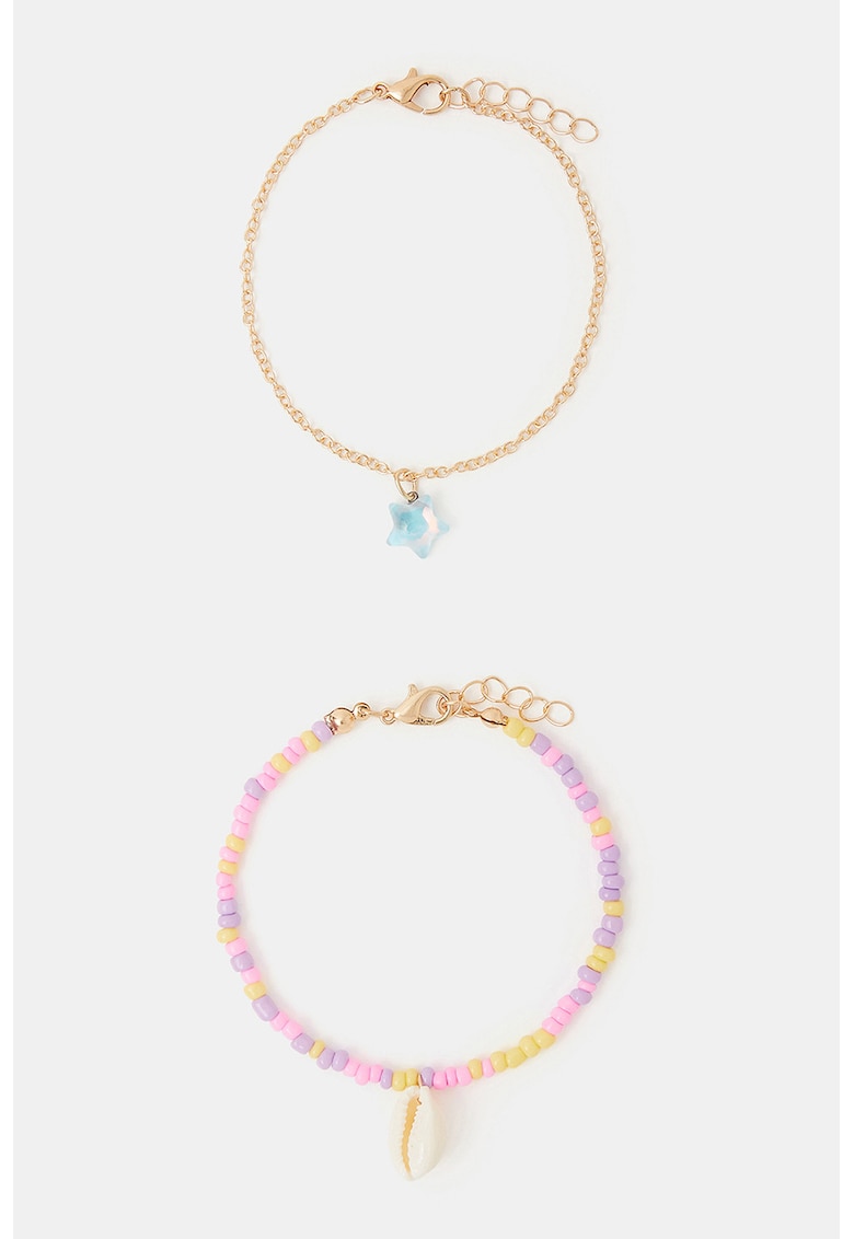 Set de bratari - 2 piese - Galben/Roz pastel