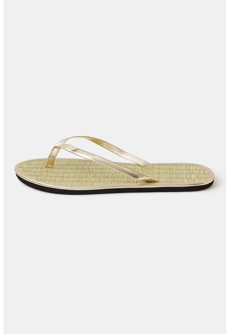 Papuci flip-flop cu model uni - Auriu