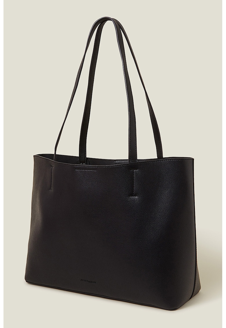 Geanta shopper din piele ecologica - Negru