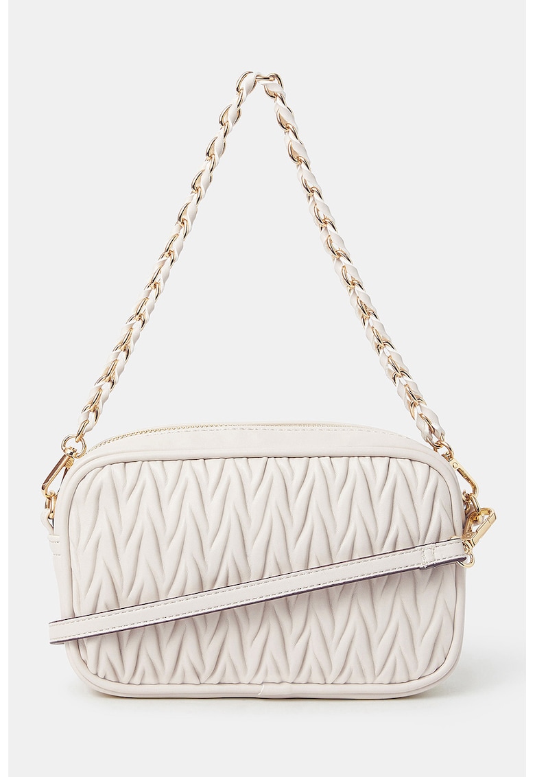 Geanta crossbody din piele ecologica - Crem